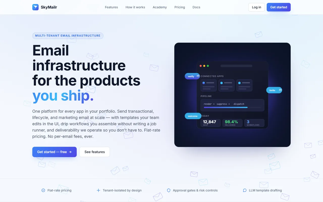 SkyMailr website